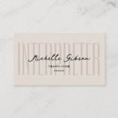 Minimal Interpreter Linguist Translator Sand Visitekaartje (Voorkant)