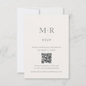 Minimal Intimate Wedding RSVP Card with QR Code (Voorkant)