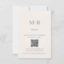 Minimal Intimate Wedding RSVP Card with QR Code Kaartje