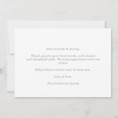 Minimal Introducing Baby Photo Announcement Card Kaart (Achterkant)