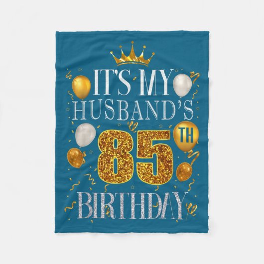 Minimal It's Husband's 85th Birthday Happy Fleece Deken (Voorkant)