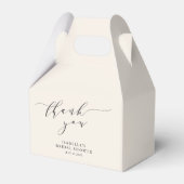 Minimal Ivory Cream Vrijgezellenfeest Dank u Bedankdoosjes (Voorkant Zijde)