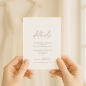 Minimal Ivory Wedding Details Card Kaart