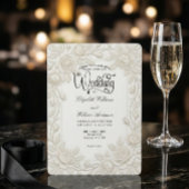 Minimal Ivory White Formal Typography Wedding Kaart