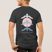 Minimal Japanese Fish Hawk Ukiyo-e Style Charcoal Tri-Blend Shirt (Achterkant)