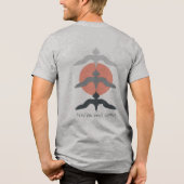 Minimal Japanese Fish Hawk Ukiyo-e Style Gray Tri-Blend Shirt (Achterkant)