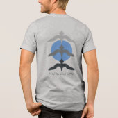 Minimal Japanese Fish Hawk Ukiyo-e Style Gray Tri-Blend Shirt (Achterkant)