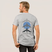 Minimal Japanese Fish Hawk Ukiyo-e Style Gray Tri-Blend Shirt (Voorkant)
