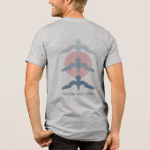 Minimal Japanese Fish Hawk Ukiyo-e Style Gray Tri-Blend Shirt (Achterkant)