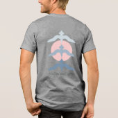 Minimal Japanese Fish Hawk Ukiyo-e Style Gray Tri-Blend Shirt (Achterkant)