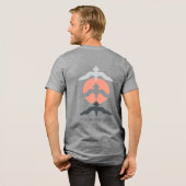 Minimal Japanese Fish Hawk Ukiyo-e Style Gray Tri-Blend Shirt (Voorkant)