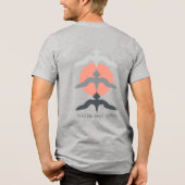 Minimal Japanese Fish Hawk Ukiyo-e Style Gray Tri-Blend Shirt (Achterkant)