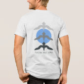 Minimal Japanese Fish Hawk Ukiyo-e Style OffWhite Tri-Blend Shirt (Achterkant)