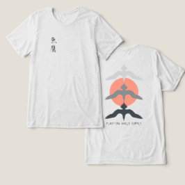Minimal Japanese Fish Hawk Ukiyo-e Style Offwhite Tri-Blend Shirt