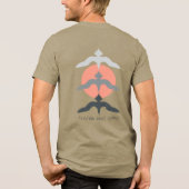 Minimal Japanese Fish Hawk Ukiyo-e Style Olive Tri-Blend Shirt (Achterkant)