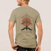 Minimal Japanese Fish Hawk Ukiyo-e Style Olive Tri-Blend Shirt (Achterkant)