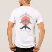 Minimal Japanese Fish Hawk Ukiyo-e Style White Tri-Blend Shirt (Achterkant)