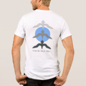 Minimal Japanese Fish Hawk Ukiyo-e Style White Tri-Blend Shirt (Achterkant)