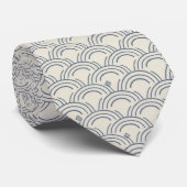 Minimal Japanese Pattern Necktie – Seigaiha Design Stropdas (Opgerold)