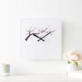 Minimal Japanese Tree Branch Wall Clock Vierkante Klok (Huis)
