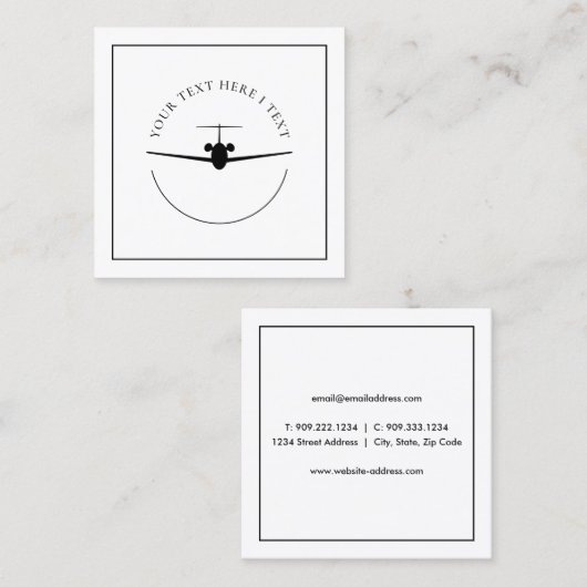 Minimal Jet Visitekaartje – Aangepaste Logo-stijl (Voorkant / Achterkant)