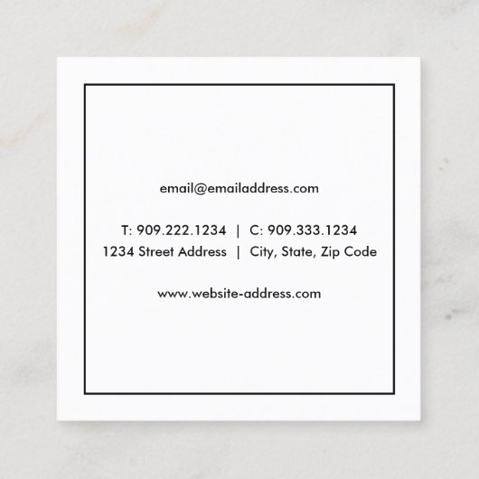 Minimal Jet Visitekaartje – Aangepaste Logo-stijl (Achterkant)