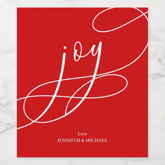 Minimal Joy christmas elegant Wijn Etiket (Enkel label)