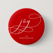 Minimal Joy Christmas red white Ronde Button 5,7 Cm (Voorkant)