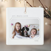 Minimal Joy Peace Love Christmas 2 Foto Keramisch Ornament