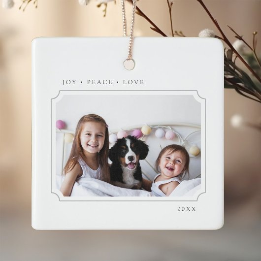 Minimal Joy Peace Love Christmas 2 Foto Keramisch Ornament