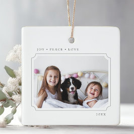 Minimal Joy Peace Love Christmas 2 Foto Keramisch Ornament