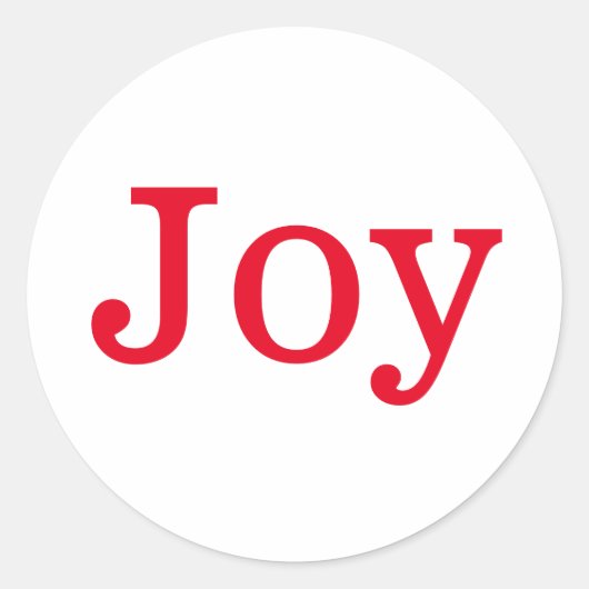 Minimal Joy Typography Design Ronde Sticker (Voorkant)