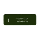 Minimal JOYFUL | Forest Green Holiday Address Etiket (Voorkant)