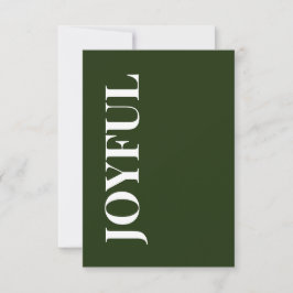 Minimal JOYFUL | Forest Green Holiday Greeting Kaart