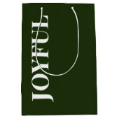 Minimal JOYFUL | Forest Green Holiday Medium Cadeauzakje (Voorkant)