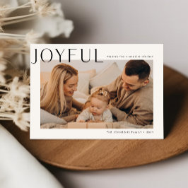 Minimal Joyful Modern Family Photo Christmas-Kaart Feestdagenkaart