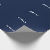 Minimal JOYFUL | Navy Blue Holiday Cadeaupapier (Hoek)