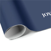 Minimal JOYFUL | Navy Blue Holiday Cadeaupapier (Rol Hoek)