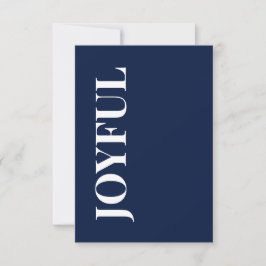 Minimal JOYFUL | Navy Blue Holiday Greeting Kaart