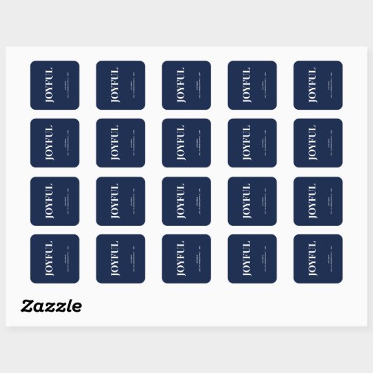 Minimal JOYFUL | Navy Blue Holiday Vierkante Sticker (Vel)