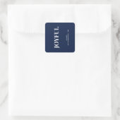 Minimal JOYFUL | Navy Blue Holiday Vierkante Sticker (Tas)