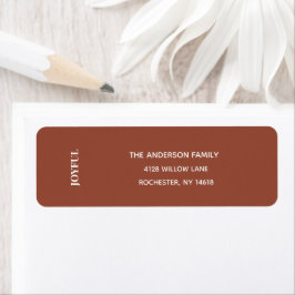 Minimal JOYFUL | Terracotta Holiday Address Label