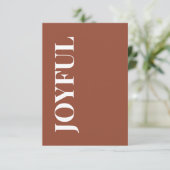Minimal JOYFUL | Terracotta Holiday Greeting Kaart (Staand voorkant)