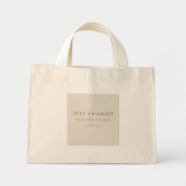 Minimal Just Engaged Tote Bag | Natural Linen (Voorkant)