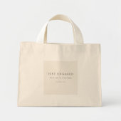 Minimal Just Engaged Tote Bag | Warm Ivory (Voorkant)