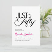 Minimal Just Fifty 50th Birthday Party Kaart (Staand voorkant)