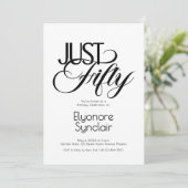 Minimal Just Fifty 50th Birthday Party Kaart (Staand voorkant)