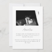 Minimal 'Just Married' Black White Photo Elopement Aankondiging (Achterkant)