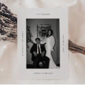 Minimal 'Just Married' Black White Photo Elopement Aankondiging