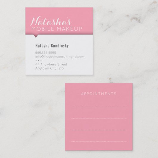 MINIMAL KAART eenvoudig modern clean bold pink Afsprakenkaartje (Voorkant / Achterkant)